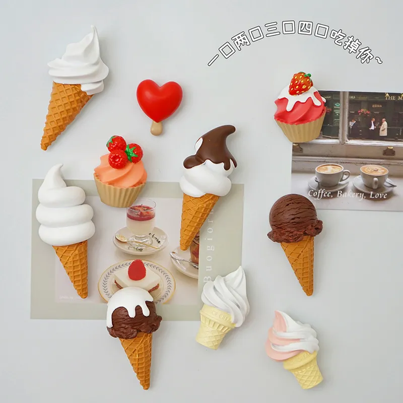 Free Samples Home Decorations Cute Ice Cream Fridge Magnets Donuts Refrigerator Magnets