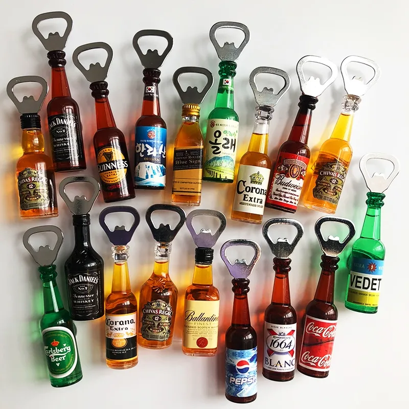 Free Samples Refrigerator Magnet Beer Resin 3D Fridge Magnet Bottle Opener