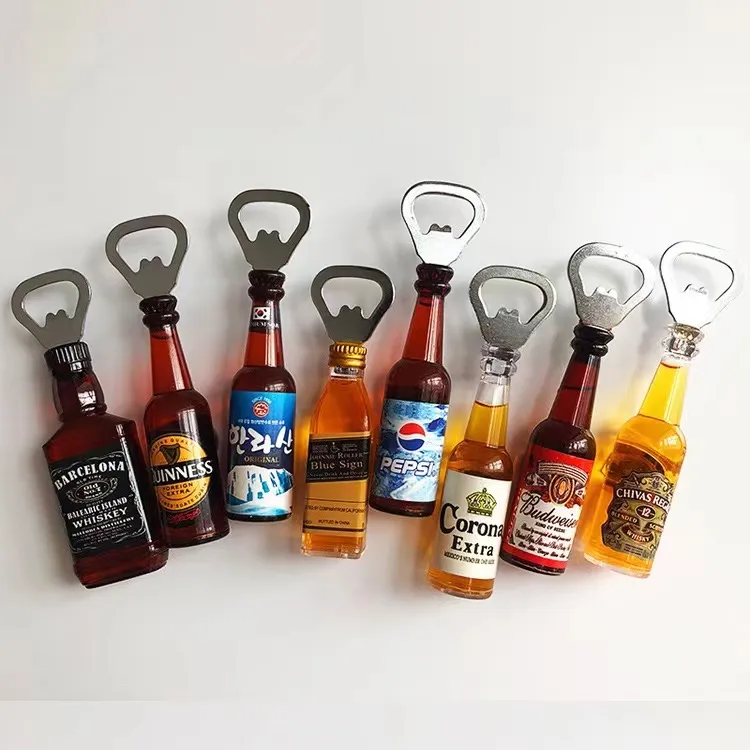 Free Samples Refrigerator Magnet Beer Resin 3D Fridge Magnet Bottle Opener