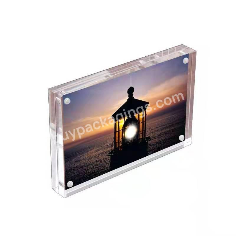 Free Standing Transparent Clear Block Acrylic Block Photo Frame