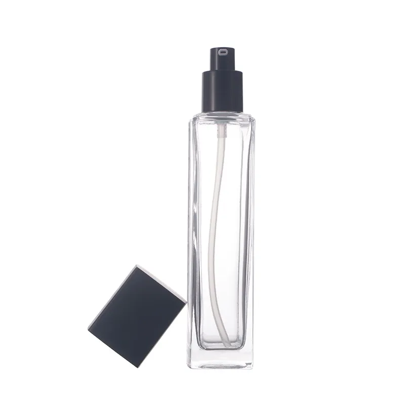 Frosted Portable Small Square Refillable Perfume Glass Bottle