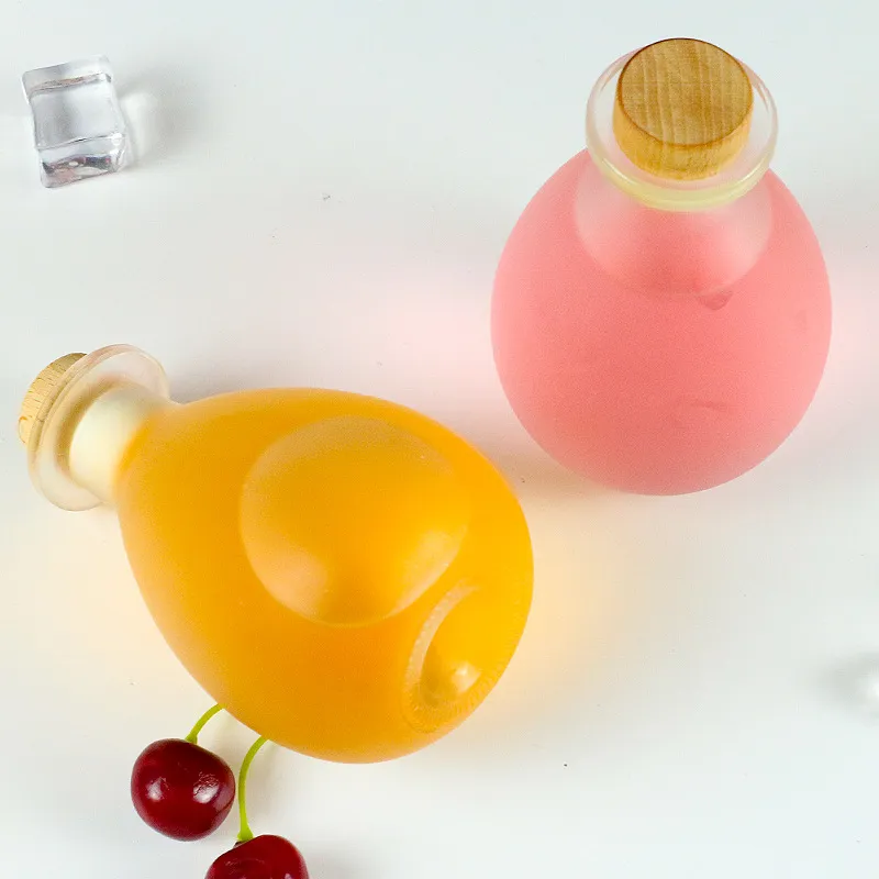 Fruit Wine Glass bottle 250ml Frosting fruit plum wine bottle small wine exquisite frosted bottle