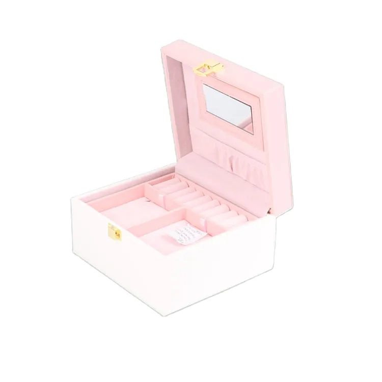 gift box Cardboard Ring Drawer Packaging  box Custom Small Pink PU Leather Gifts Package Box Storage Items