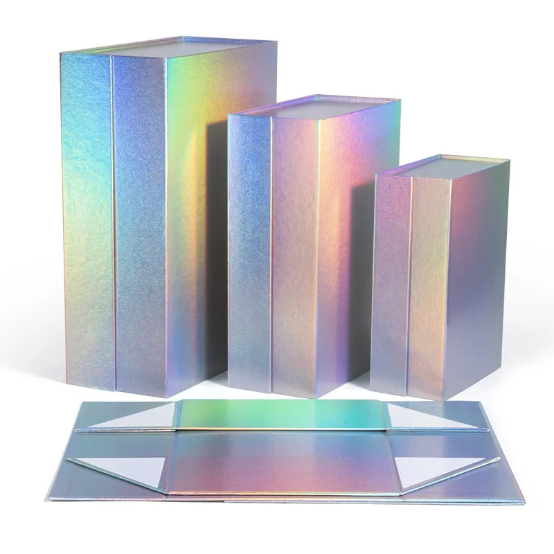 Gift foldable magnetic paper box product packaging holographic magnetic box