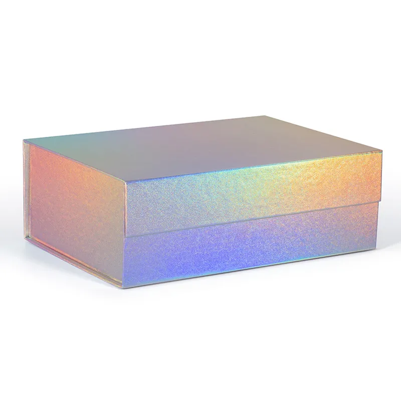 Gift foldable magnetic paper box product packaging holographic magnetic box