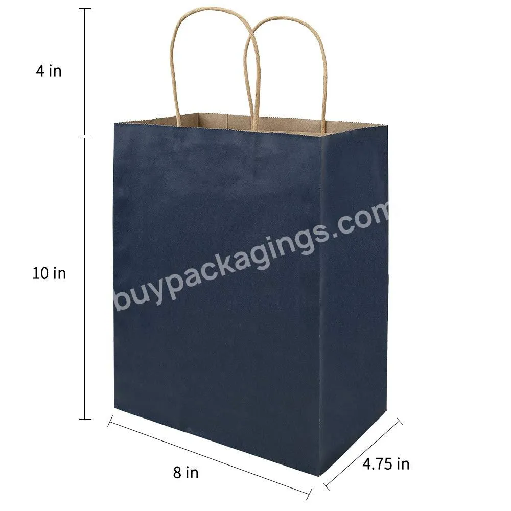 Gift Paper Bags With Handles Kraft Paper Shopping Bag For Retail Party Favors Wedding Sacks