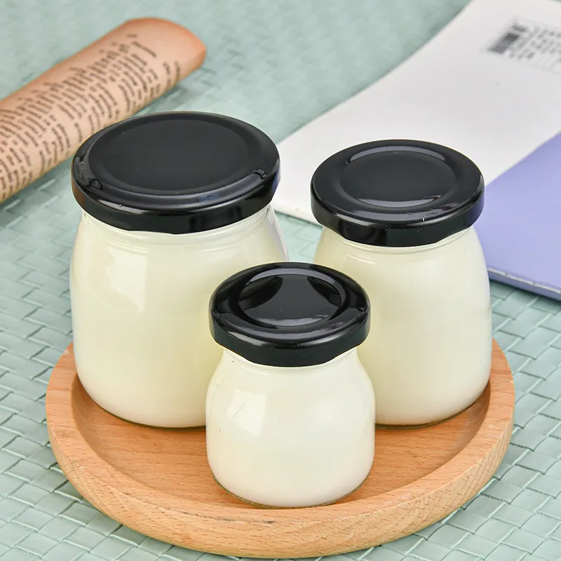 Glass 100ml pudding bottle thickened clear glass Household baked Fresh milk Drink Jelly bottle Mousse cup
