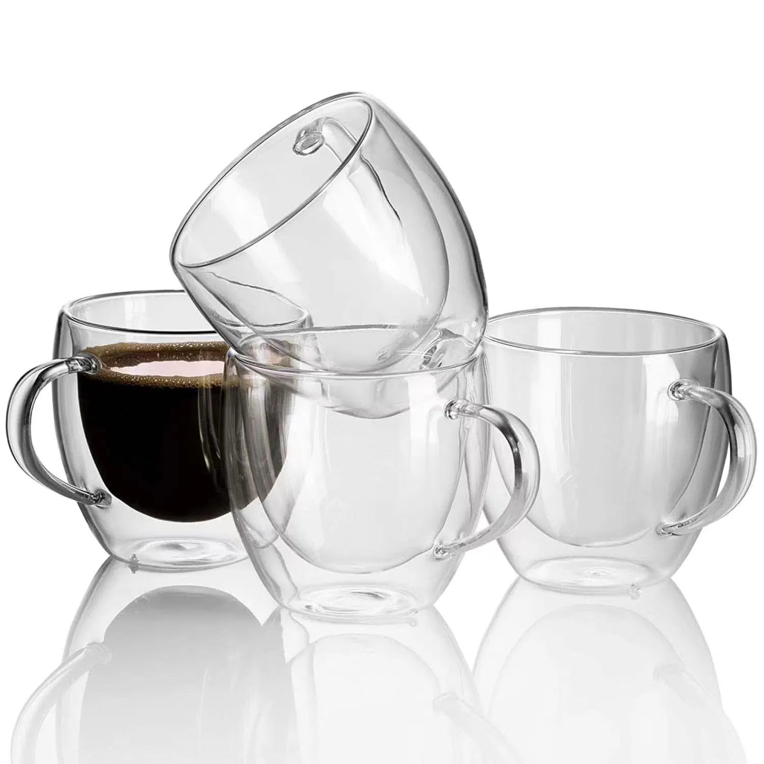 Glass Mug Coffee Milk Cup Double Layer Coffee Mug with handle