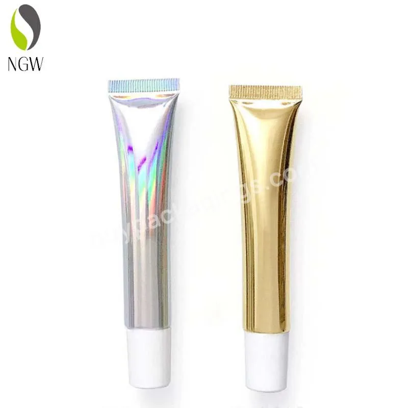 Gold And Silver Extrusion Aluminum Plastic Custom Empty Lotion Tube Packaging Refillable Essence Soft Lip Gloss Tube