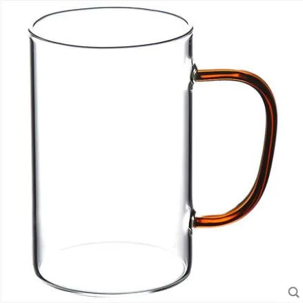 Good Quality Customized Logo Transparent Borosilicate Insulated Tea Coffee Cup Milk Glass Mugs With Multi Colors of Handle