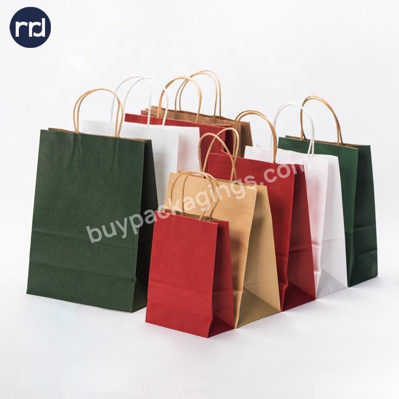 Good Quality Fast Food Packaging Paper Bag Ecofriendly Kraft Paper Bags With Handle