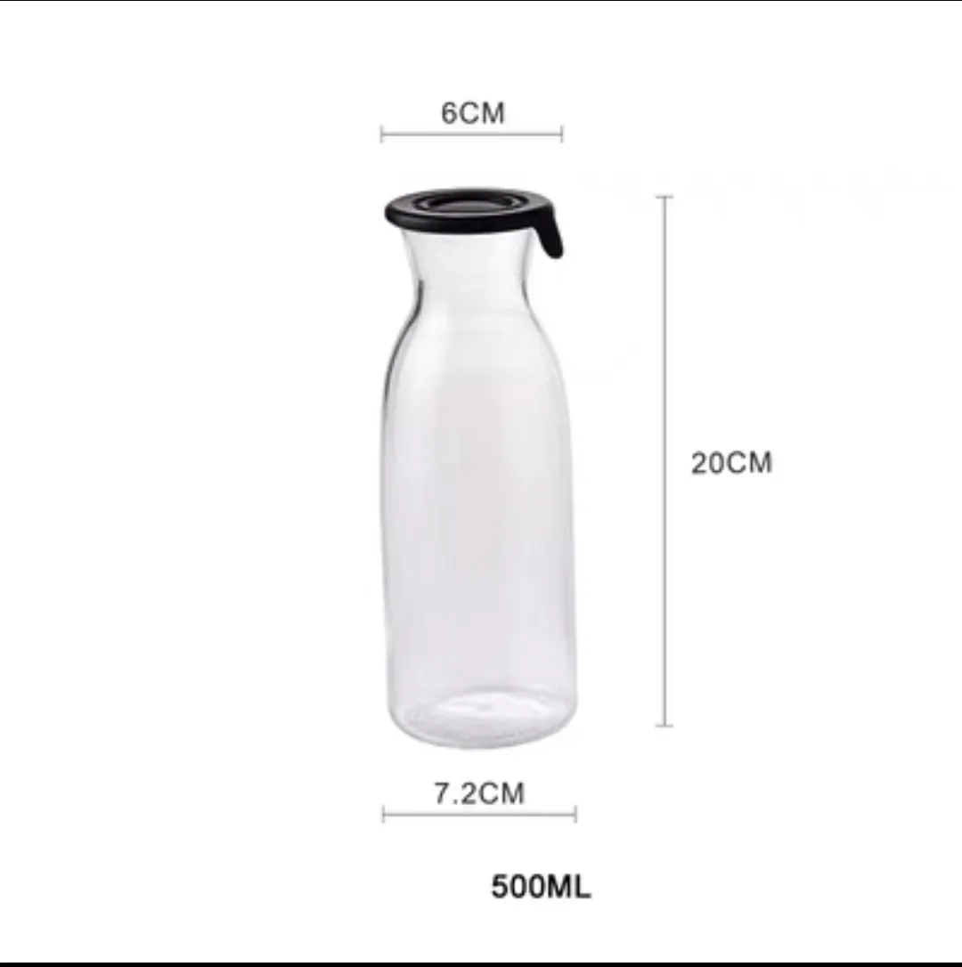 Good Quality Food Grade 500Ml 1000ml Round Shape Silicone Cover Milk Clear Glass Bottle