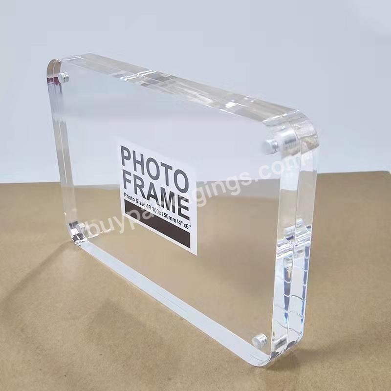 Good Quality Photo Frame Clear Photo Frame Acrylic Photo Frame Magnetic - Buy Double-sided Scratch Resistant 20mm Thickness Frameless Picture Frames Acrylic Clear Magnetic Photo Frames,Table Strong Magnet Imitated Crystal Acrylic Transparent Photo Fr