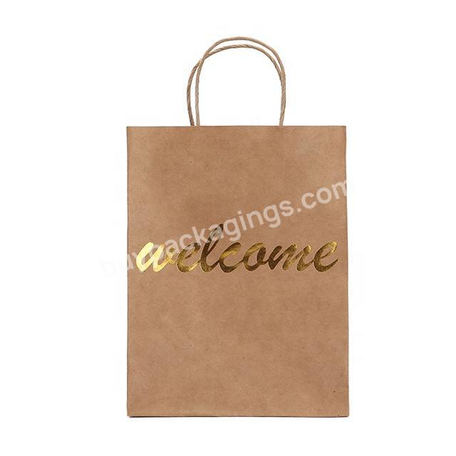 Good Selling Foldable Packaging Bags Recyclable Kraft Brown Paper Bag With Handles