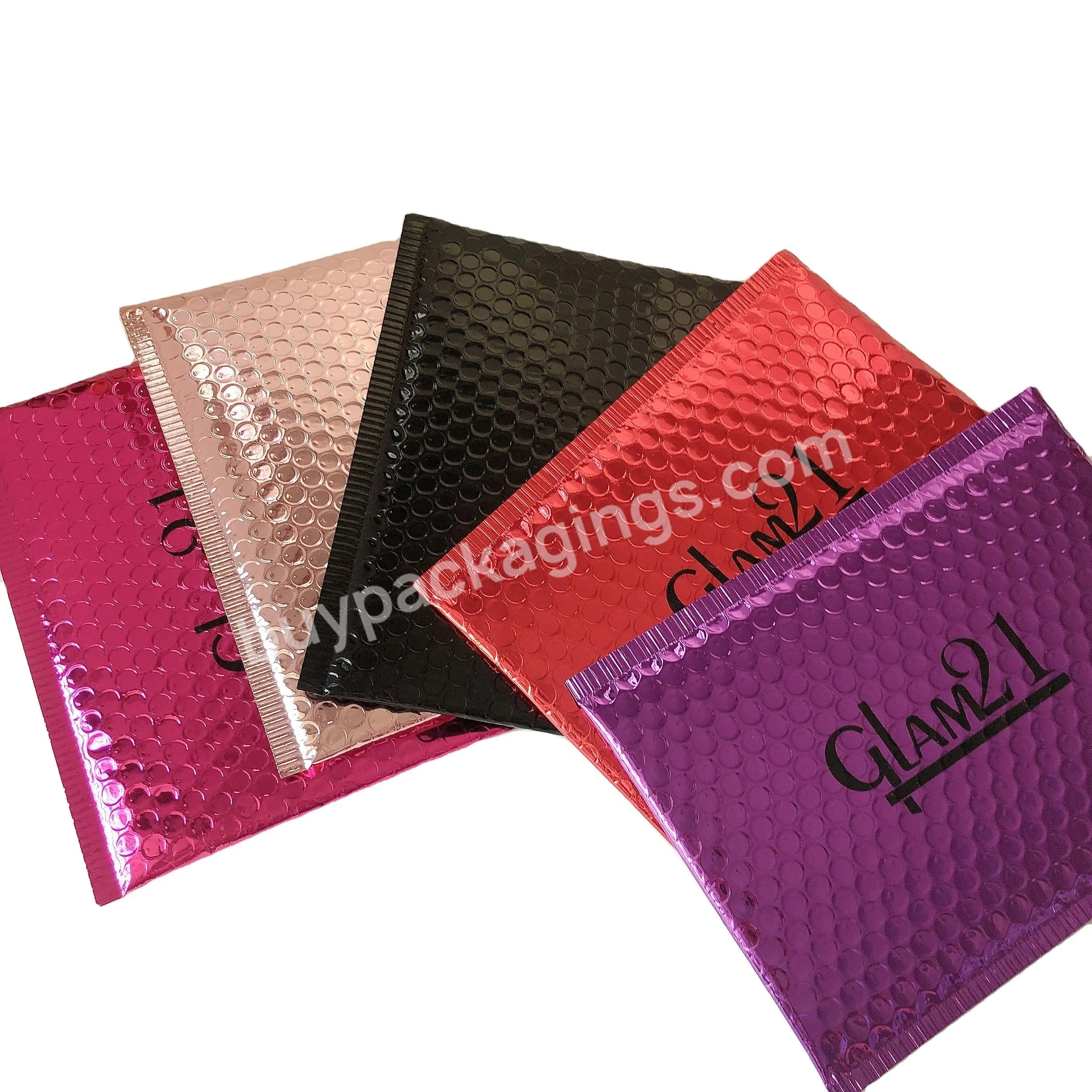 Gross Gold Bubble Mailer Custom Logo Color Padded Envelopes Black Shipping Pouch Courier Delivery Package Jewelry Bags