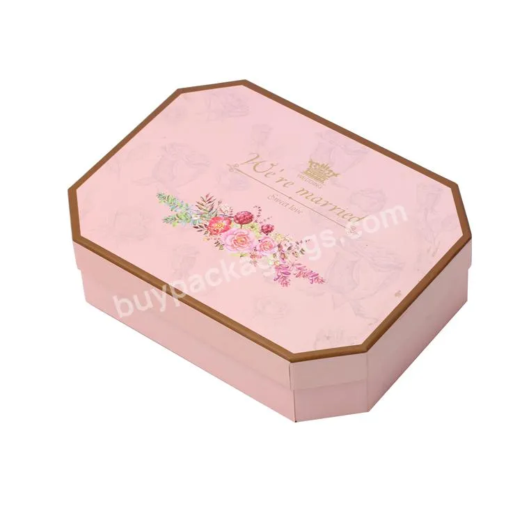 Handmade Large Pink Creative Elegant Cardboard Gift Packing Box With Custom Logo