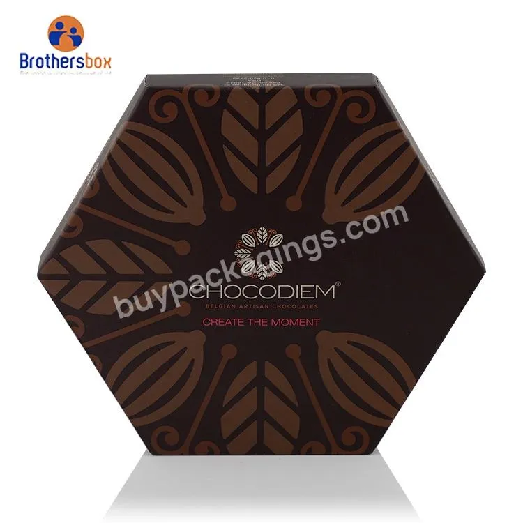 Handmade round hexagonal gift box for wedding chocolate