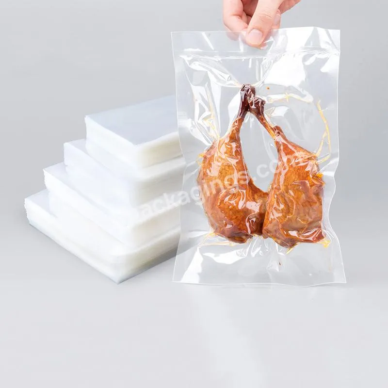 High Barrier Vacuum Seal Transparent Nylon Bag For Meat Frozen Food Packaging With Tear Notch