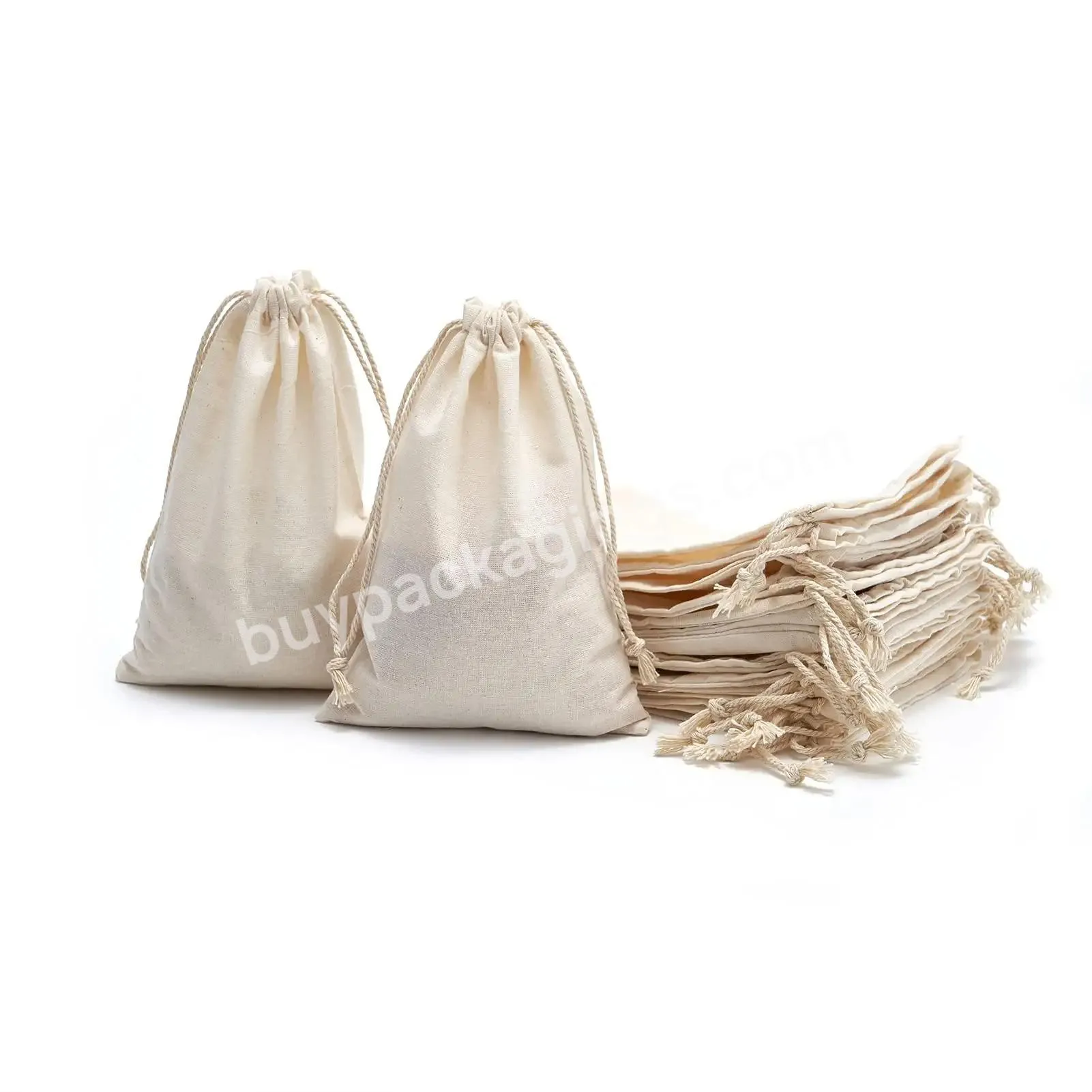 High End Custom Cotton Double Drawstring Bags Reusable Muslin Sachet Bag For Party Wedding Storage Home Supplies