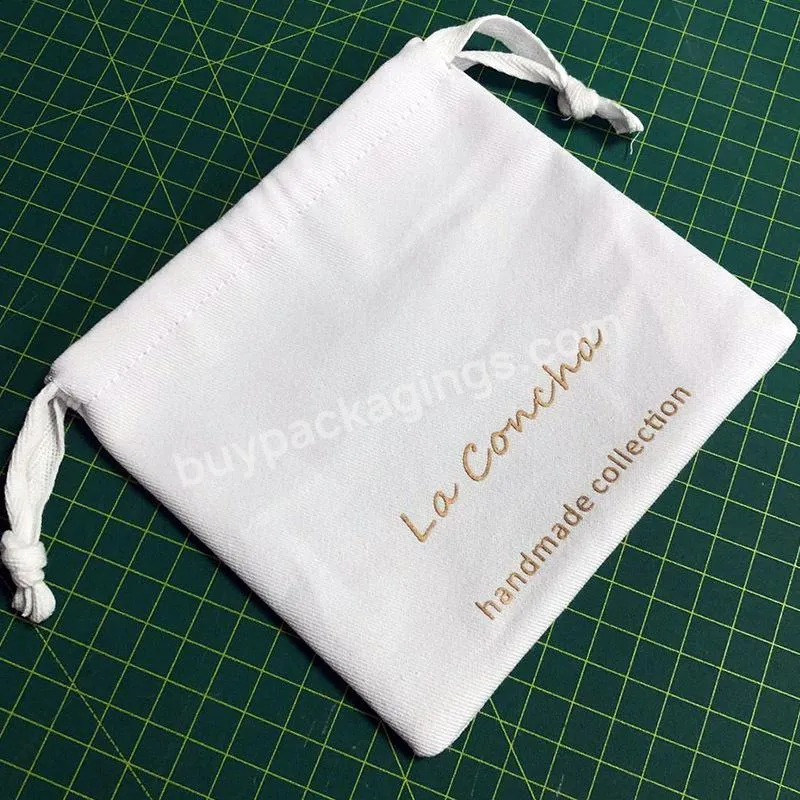 High End Custom Logo Canvas Cotton Drawstring Shoe Bags Logo Cotton Dust Bag