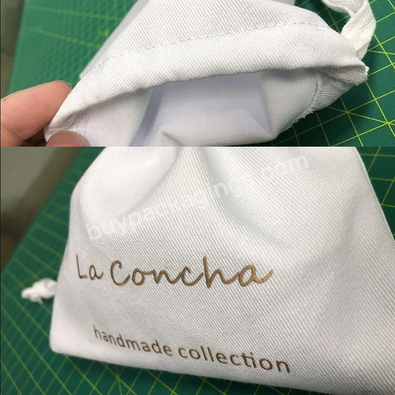 High End Custom Logo Canvas Cotton Drawstring Shoe Bags Logo Cotton Dust Bag