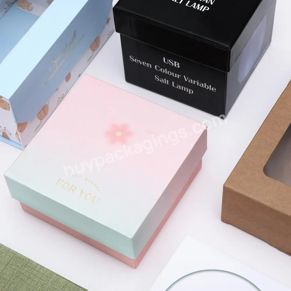 High-end custom logo kraft clear window cardboard paper gift box packaging