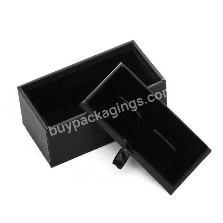 High End Jewelry Box Customized Ring Storage Box Black Leatherette Jewelry Box