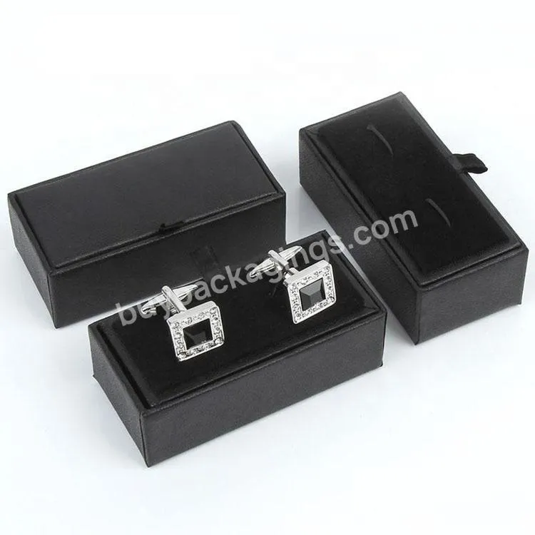 High End Jewelry Box Customized Ring Storage Box Black Leatherette Jewelry Box