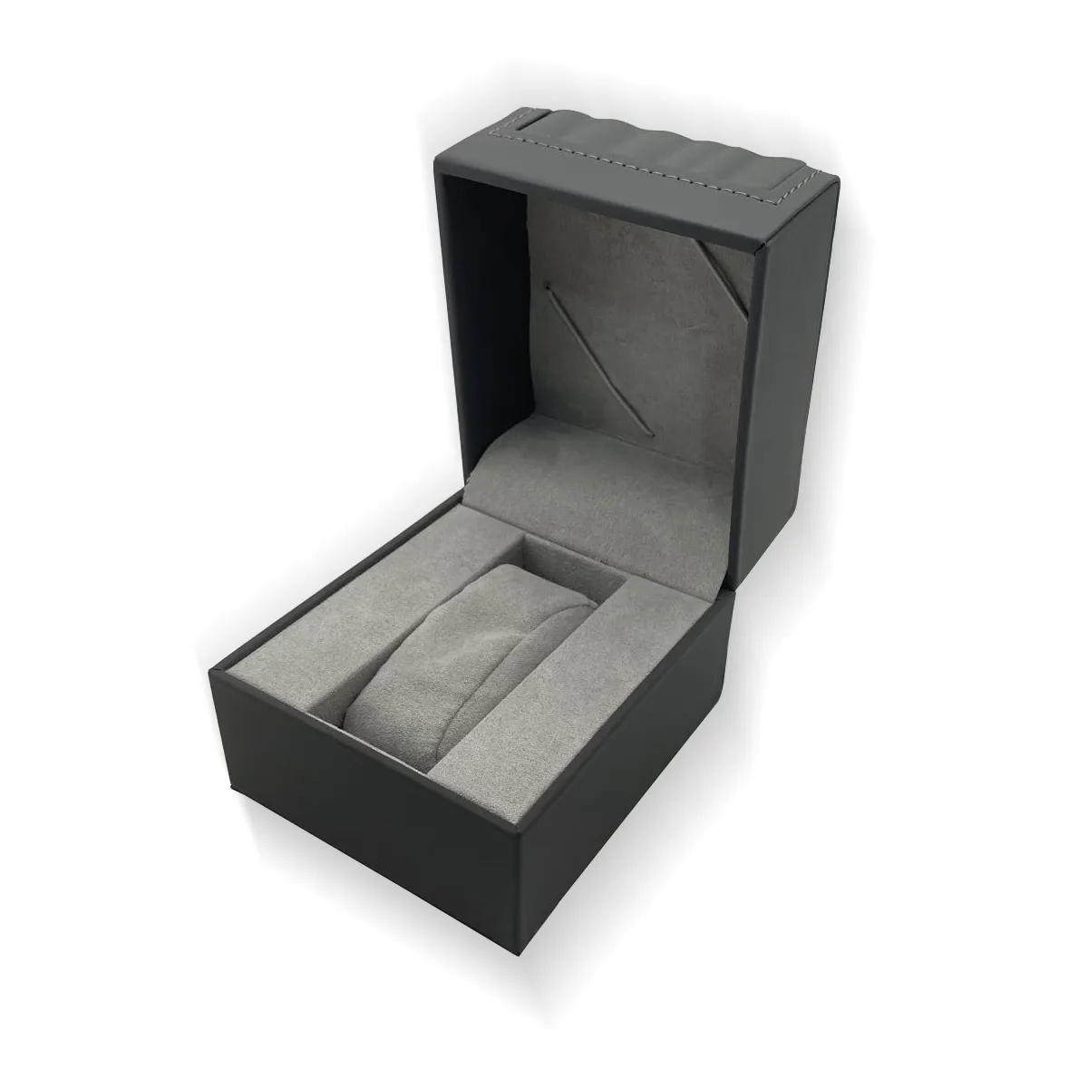 High-end  Single Texture Line Flip-Open Leather Watch Box High Quality Custom Made Watch Boxes For Single