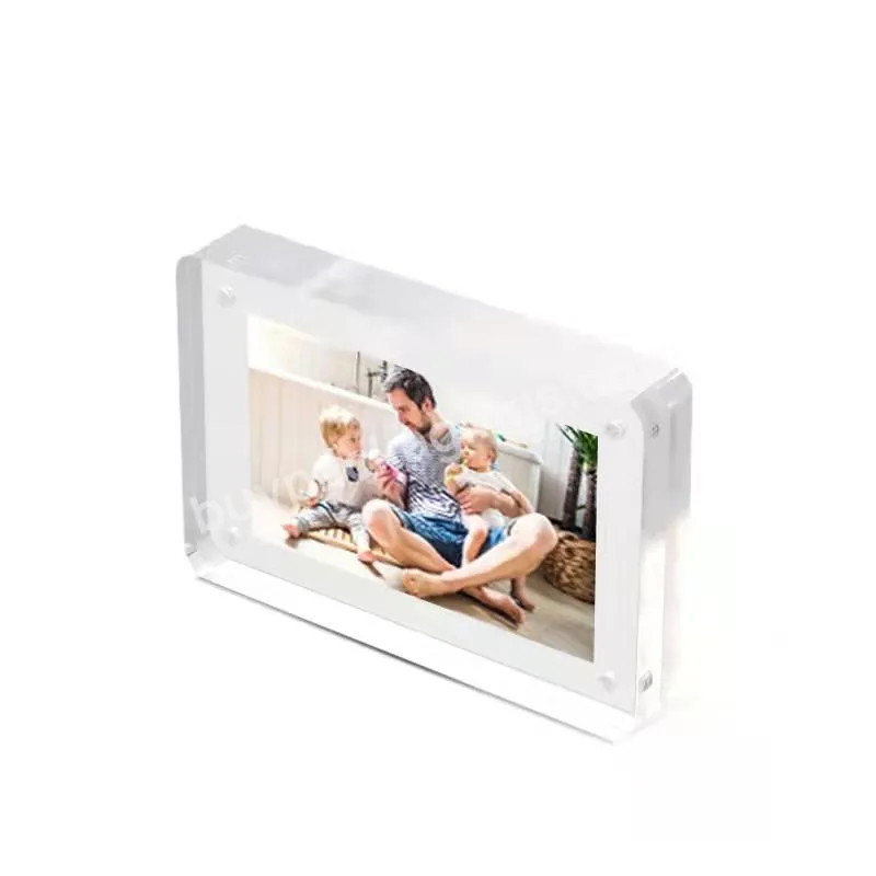 High Permeability Acrylic Photo Frame Set Table Strong Magnetic Crystal Thickened Photo Frame Stand Card Table