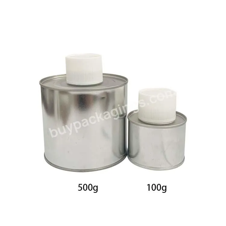High Quality 100g Metal Tin Can With Plastic Lid With Brush Empty Tin Can For Glue Packaging