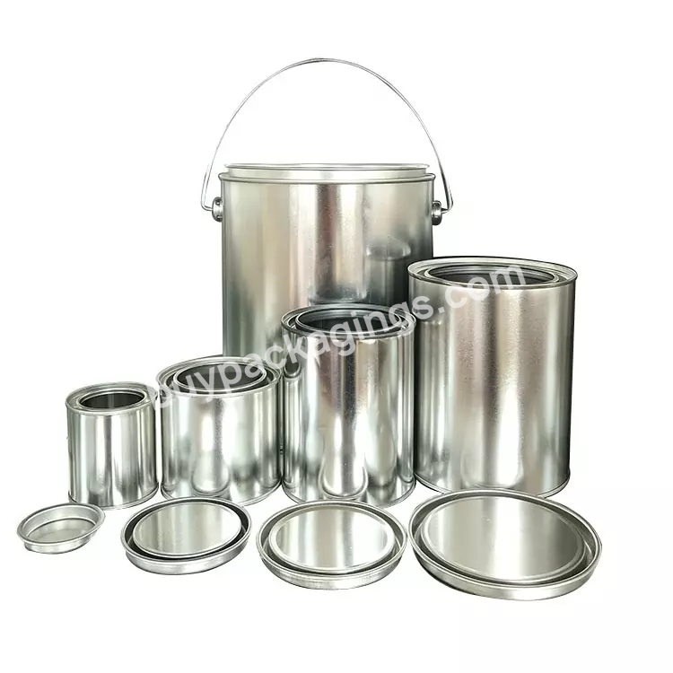 High Quality 1quater Empty Round Tin Can With Lever Lid For Candle Or Paint Packaging