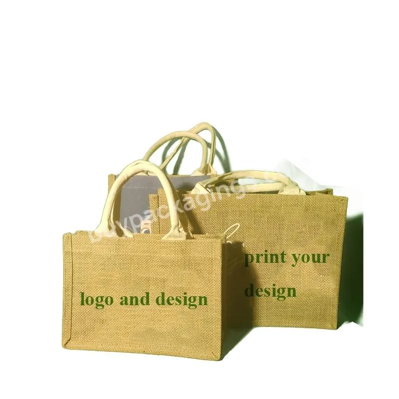 High Quality 2023 Fashion Jute Tote Bag With Custom Logo Wholesale Cheap