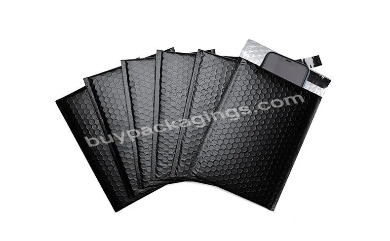 High Quality And Cheap Packaging Bags Waterproof Matt Black Metallic Padded Bubble Mailer With Logo