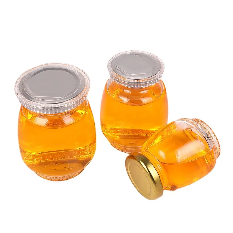 High Quality Cheap Price Manufacturers Supply Tinplate Food Storage Round transparent Glass Bottles