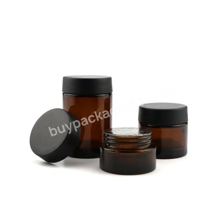 High Quality Colorful Eco Friendly Glass Transparent Amber Bottle Herbs Storage Jar Glass Cookie Jars With Airtight Lids