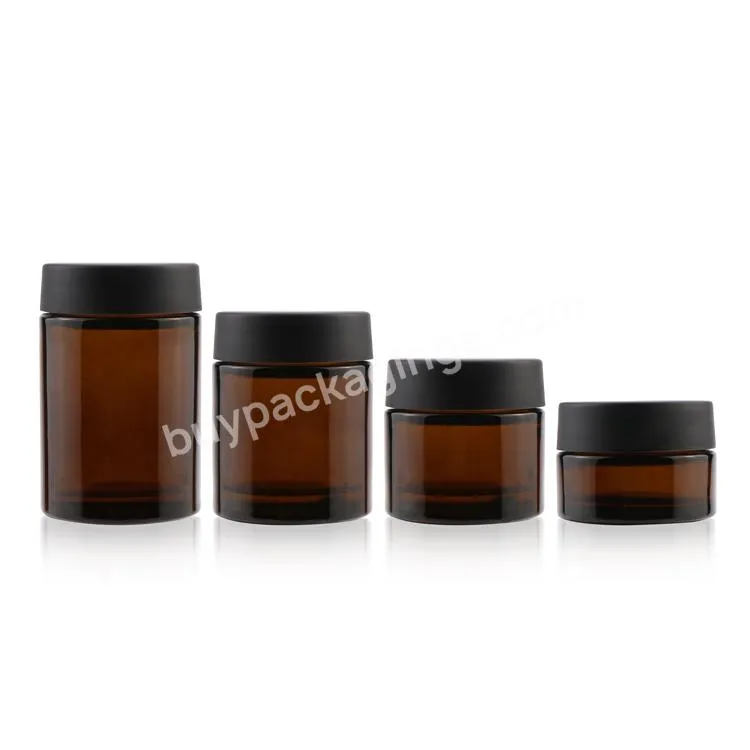 High Quality Colorful Eco Friendly Glass Transparent Amber Bottle Herbs Storage Jar Glass Cookie Jars With Airtight Lids