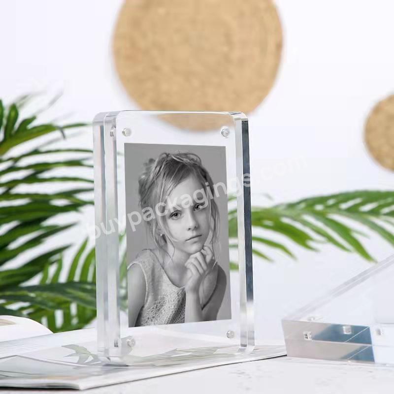 High Quality Corner Arc Transparent Acrylic Block Photo Frame