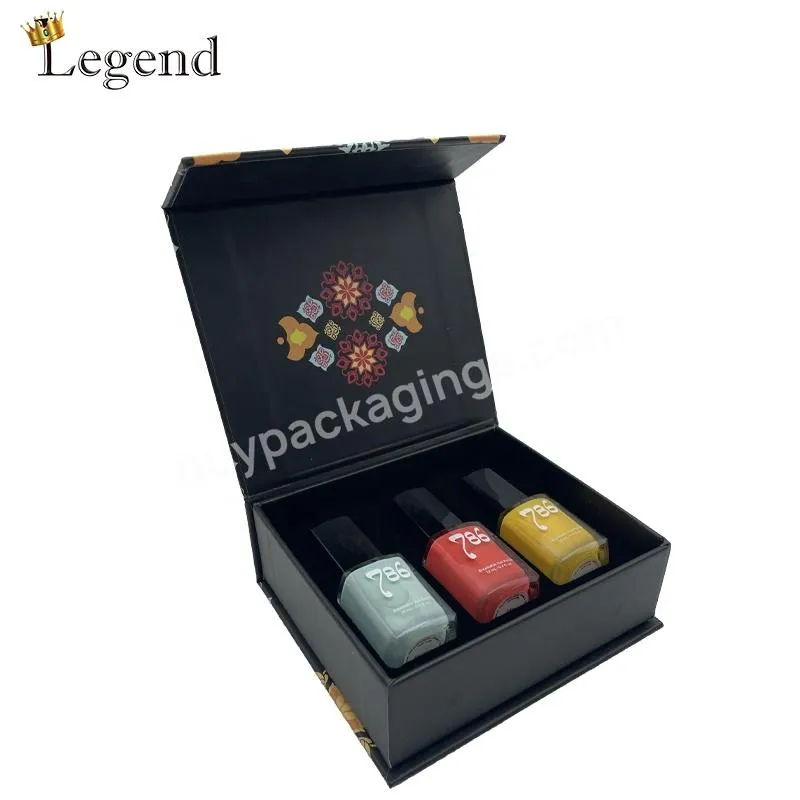 High Quality Cosmetic Perfume Oil Bottle Custom Magnetic Gift Box Packaging Cardboard Recycled Material Nail Polish Box