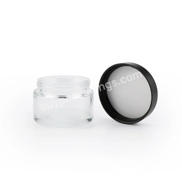 High Quality Custom Empty Clear Glass Jar Storage Flower Glass Jar With Child Proof Cap 2oz 4oz Glass Packaging Container - Buy High Quality Custom Empty Clear Glass Jar Storage Flower Glass Jar With Child Proof Cap 2oz 4oz Glass Packaging Container,