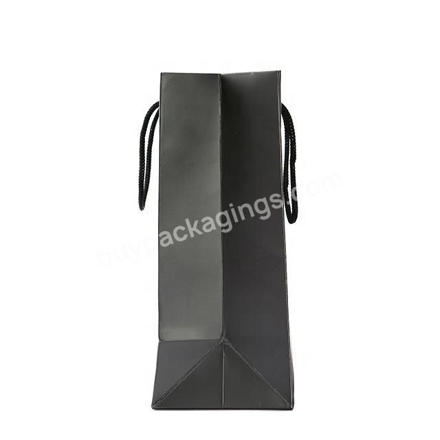 High Quality Customized Logo High C apacity Black Luxury Shopping Gift Customized Paper Bags with Handles