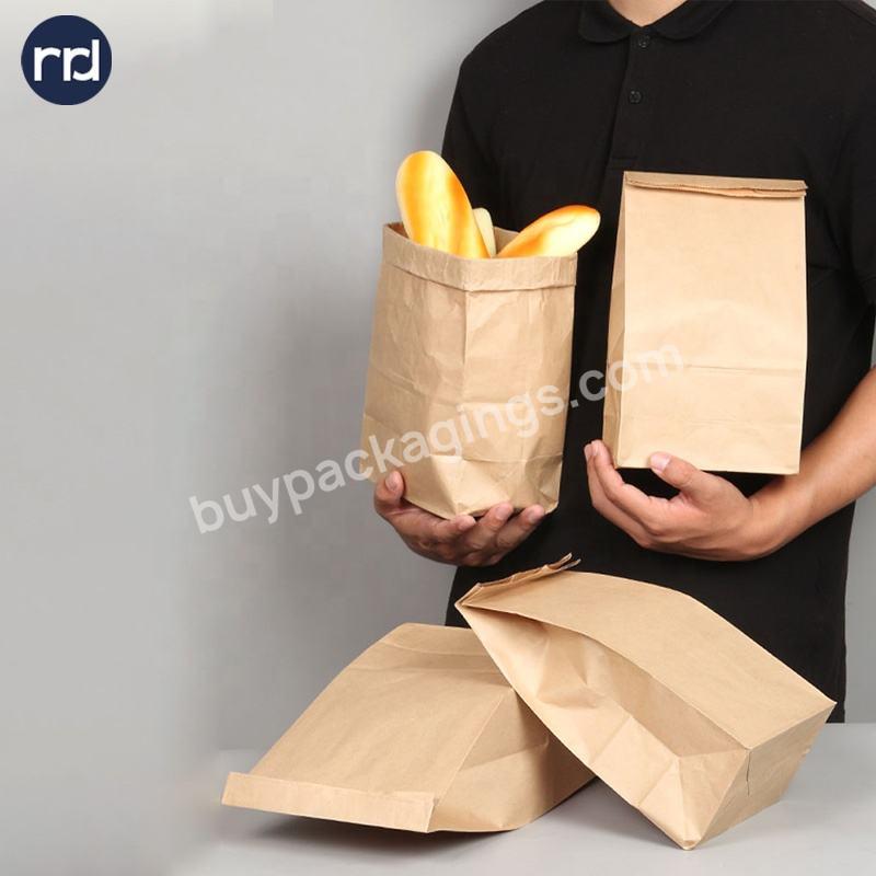 High Quality Eco-friendly Brown White Square Bottom Food Paper Bag