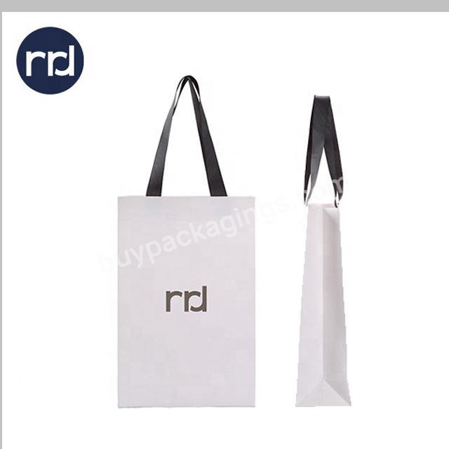 High Quality Embossing Non Plastic Cardboard White Shopping Gift Bag Customize