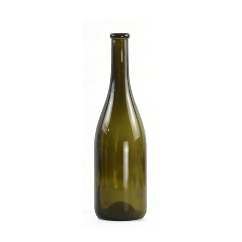 high quality empty 750ml colored round liquor bottle glass wine bottle wholesale