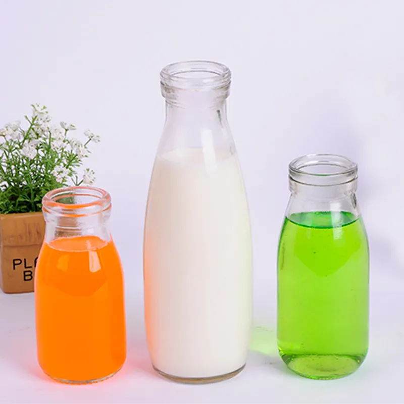 High Quality Factory Price Food Grade Transparent Glass Milk Bottle