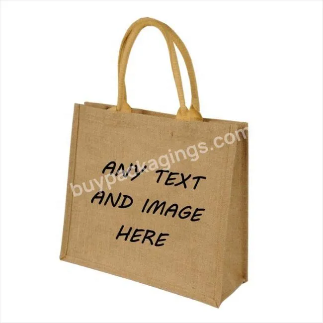 High Quality Foldable Jute Shopping Tote Bags Custom Logo Printed Eco Recycle Grocery Bag Linen Jute Tote Bag