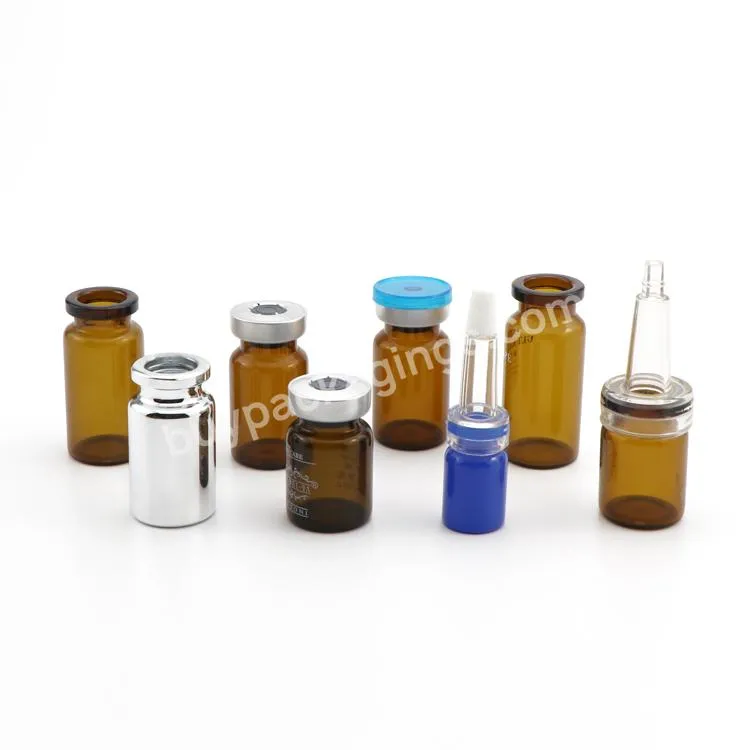 High Quality Glass Bottles Medicine Vials Clear Amber Tubular Glass Vial With Flip Top Cap