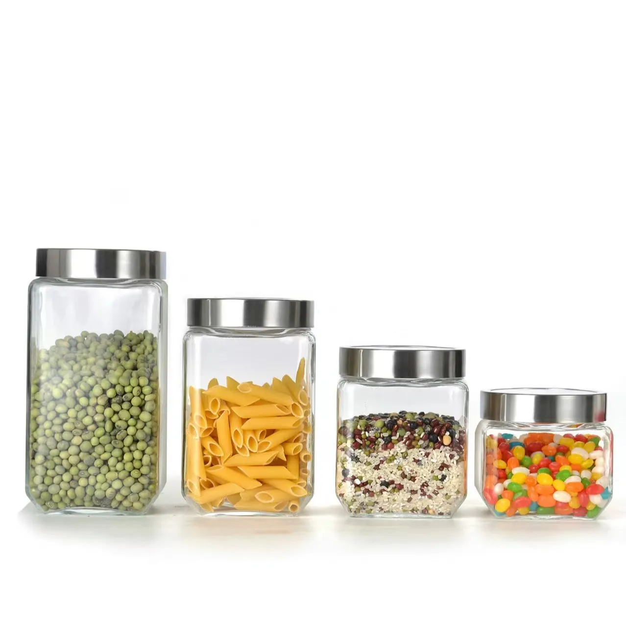 High Quality Glass Food Storage Bottle  Cover Sealed Grains Nuts Kitchen Sorting Food Storage Can