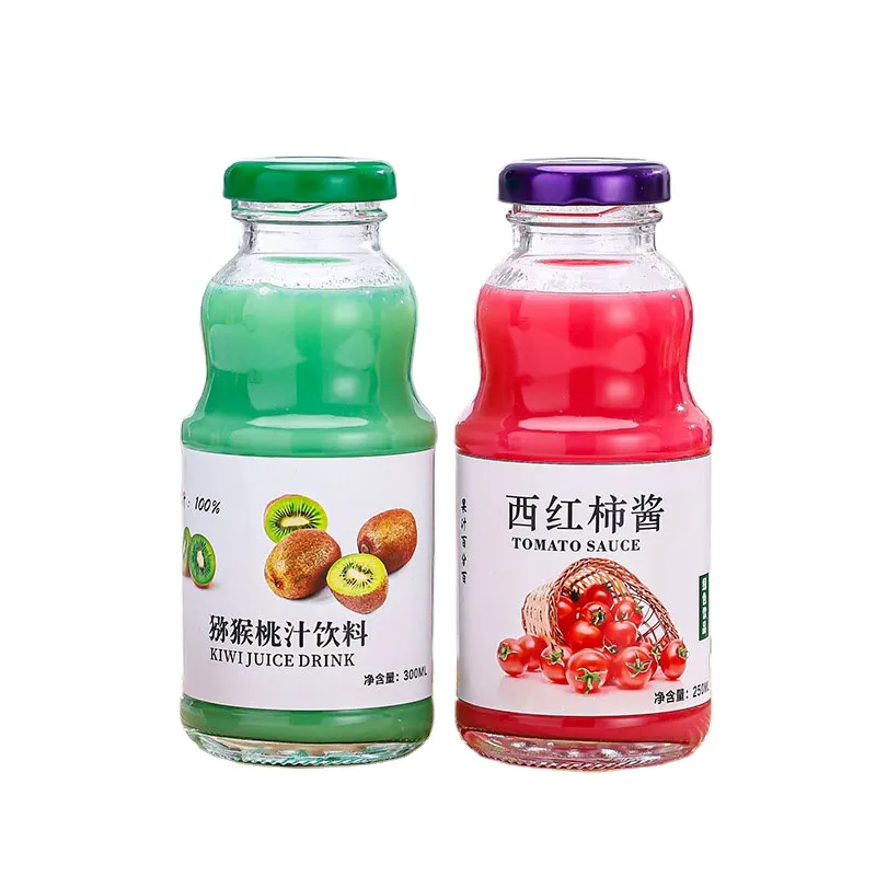 High Quality Hot Sale For Juice 250ml Fruit Vinegar Coffee and Tea Liquid Glass Beverage Bottle with Lid