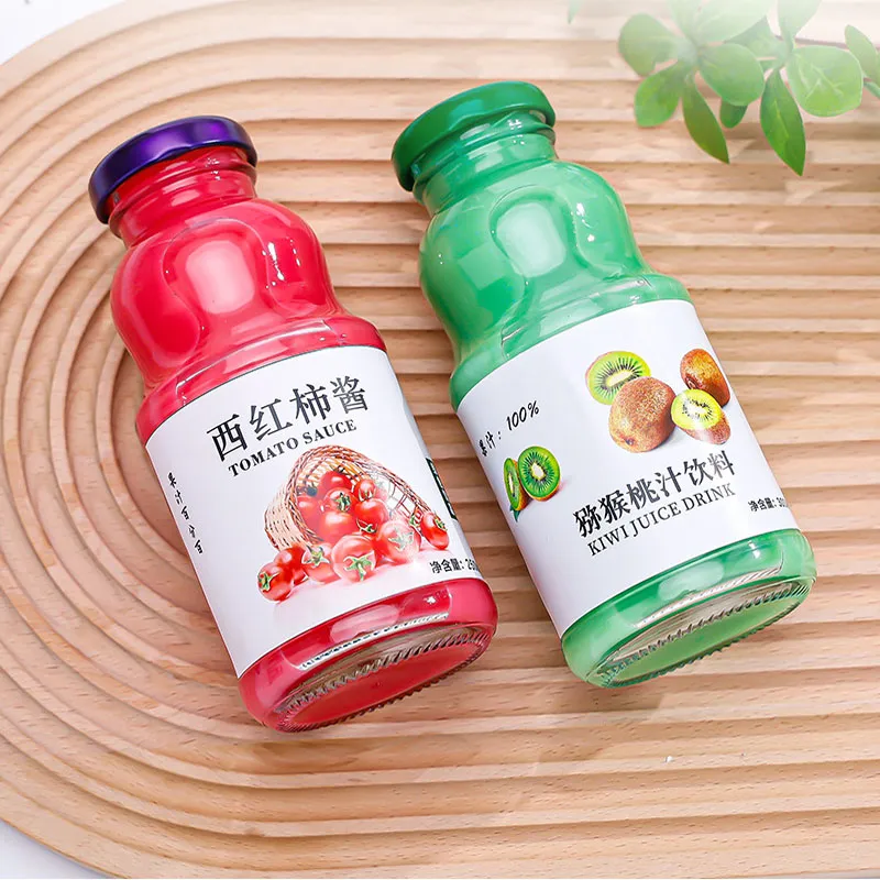 High Quality Hot Sale For Juice 250ml Fruit Vinegar Coffee and Tea Liquid Glass Beverage Bottle with Lid